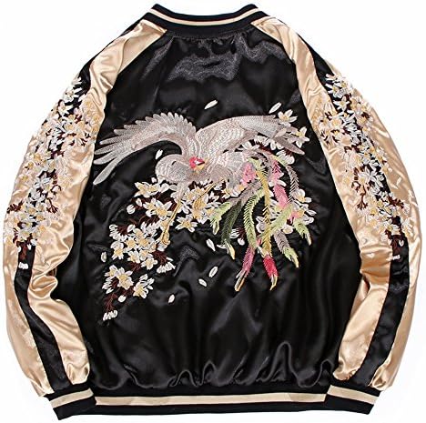 SSPEC 男女兼用 鳳凰刺繍マーク スカジャン リバーシブル 横須賀ファッション 2WAY仕様 野球服