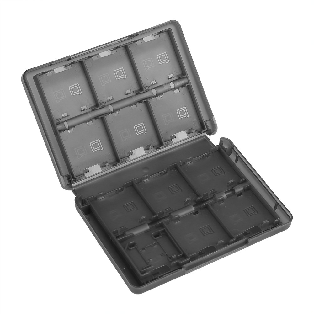 Game Card Case, 28 in 1 Plastic Game Card Case Cartridge Storage Box for 3Ds Dsl Dsi Ll Game Cards(Black)
