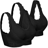 DODOING Women's Seamless Sports Bra Front Cross Side