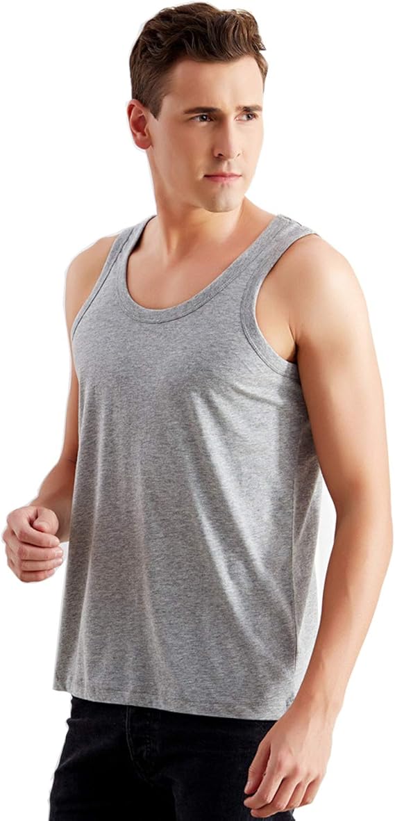Amazon タンクトップ メンズ ベーシック インナー インナーウェア ノースリーブ ボディビル スポーツ 無地 薄手 夏 綿 タンクトップ 通販