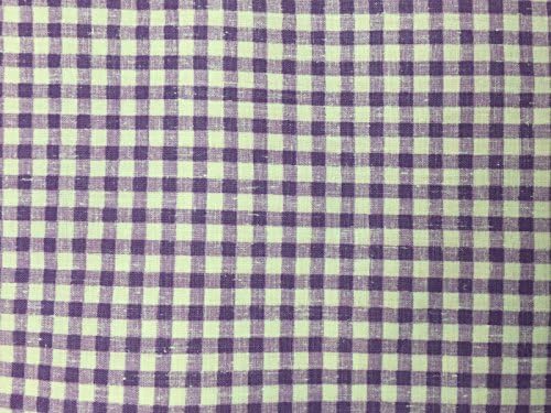 Fashion Fabrics Purple White Mini Checkered Poly Cotton Printed Fabric - BTY - 59"
