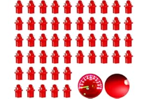 OtpOutopa Guage Cluster Speedometer Light Bulbs Super Bright 17 18 27 37 58 86 2721 Bulb T5 B8.5d COB 1SMD Led Dashboard Dash Cluster Speedmeter Instrument Panel LED Light Bulbs (Red,50PCS)