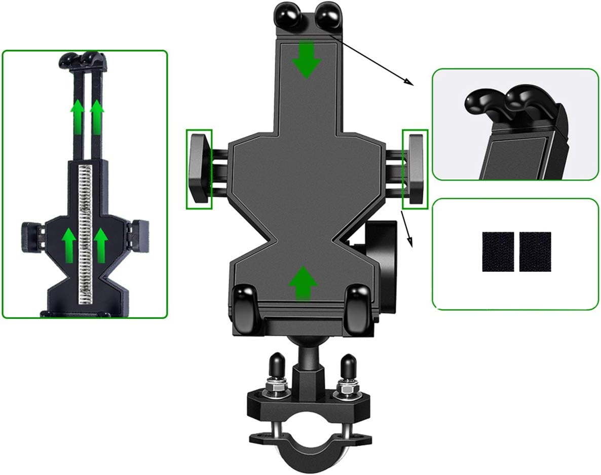 iMESTOU Aluminium Motorcycle Phone Mount U-Bolt Handlebar 1" Ball Stem Cellphone Holder 360 Rotating Universal for 4.0“-7.2” Large Phones - Image 3