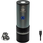 MiiCoffee PT2 Portable Electric Burr Coffee Grinder, USB-C Rechargeable Stainless Conical Burr Grinder, Aluminum Body with Cleaning Brush Included