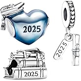 Qulmlxis Heart Graduation 2026 Charms for Bracelets and Necklaces Bead Charm for Women