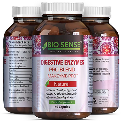 Potent And Pure Digestive Enzyme Capsules With Lipase Amylase Protease - Aids The Digestive System - Natural Immune System Booster - Breaks Down Carbohydrates - Best Digestive Enzymes By Bio Sense