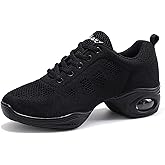 CERYTHRINA Women's Jazz Shoes Lace-up Sneakers Modern Dance Shoes Platform Walking Dance Shoes