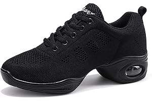 CERYTHRINA Women's Jazz Shoes Lace-up Sneakers Modern Dance Shoes Platform Walking Dance Shoes