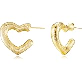 Lumwzt Gold Earrings for Women Heart/Square Gold Earrings Modern Statement Studs Earring Jewelry Gifts for Her