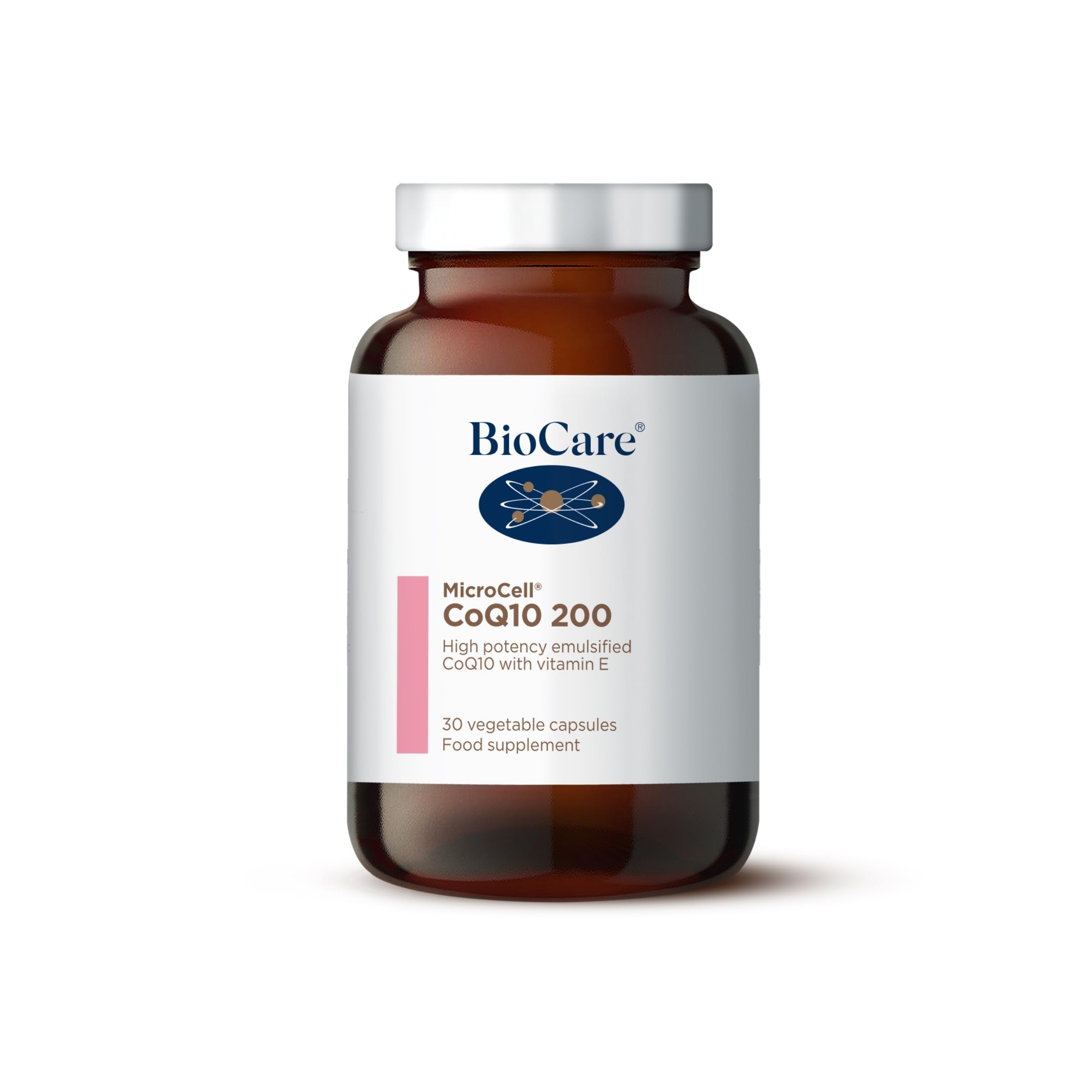 BioCare Microcell CoQ10 200 - High Potency Emulsified Co-Enzyme Q10 Complex with Vitamin E for Antioxidant Support - 30 Capsules