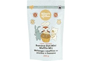 Riley's Kitchen Organic Mini Muffin Mix Banana Oat I No Added Sugar I Packed with Iron, Protein, Fiber, Calcium for Baby-led 