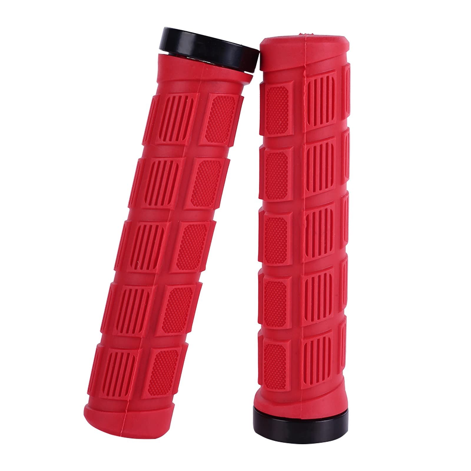 Bike Handlebar Grips, Bicycle Anti-Slip Grips Bike Rubber Shockproof Covers for MTB/BMX Outdoor Sports (Red) — image 1