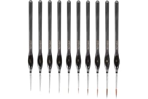 10PCS Detail Paint Brush Set - Durable Miniature Painting Brushes, Micro Paint Brushes for Warhammer 40k Miniature Figure, Model Painting, Fine Detailing, Art Painting by BOVULO