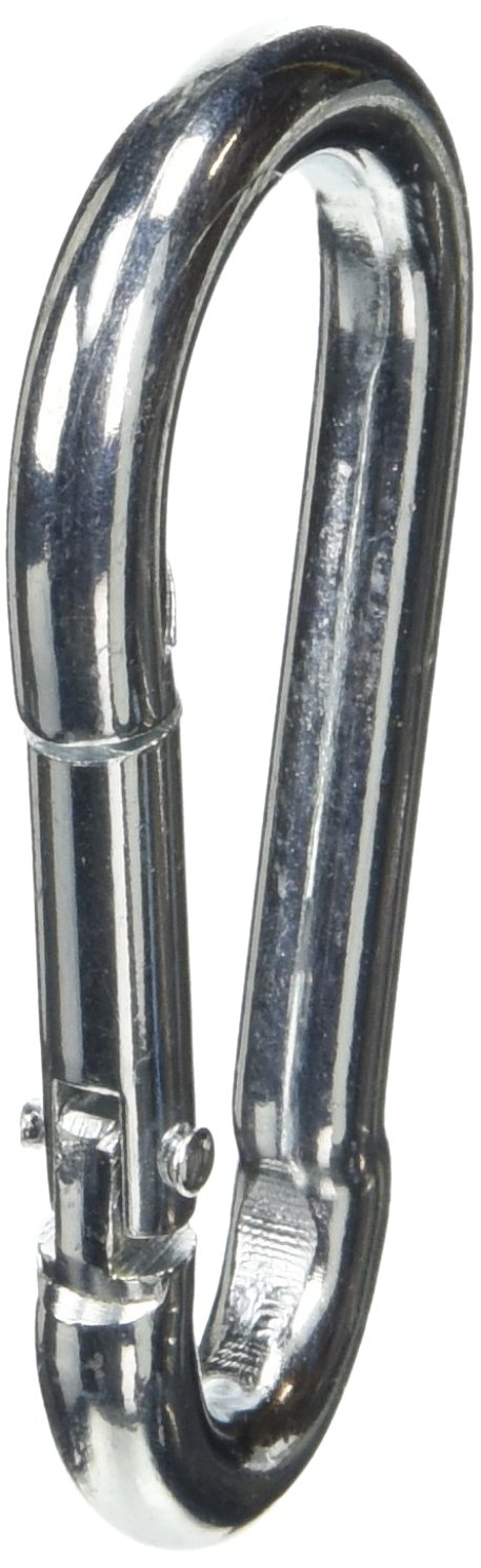 Merriway BH04345 (2 Pcs) M7 (9/32 inch) Bright Zinc Plated Carabiner Steel Snap Hook Quick Link - Pack of 2 Pieces