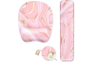 WB WEIRDBEAST Keyboard Wrist Rest Mouse Pad Wrist Support for Computer Desktop/Laptop/Notebook Memory Foam Keyboard Pad Ergonomic Hand Rest Wrist Cushion for Home Office Gaming - Pink Fluid