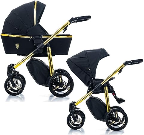 black and gold venicci pram