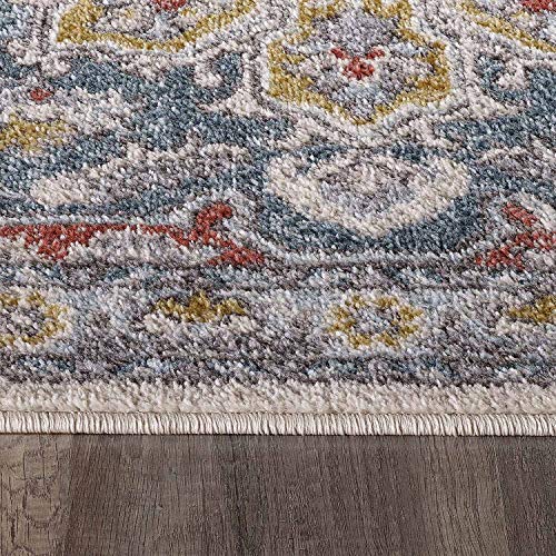 KSANA Area Rug 8mm Pile Height with Jute Backing Medallion Carpet for Entry, 2'2"× 4', Bedrooms, Kitchens