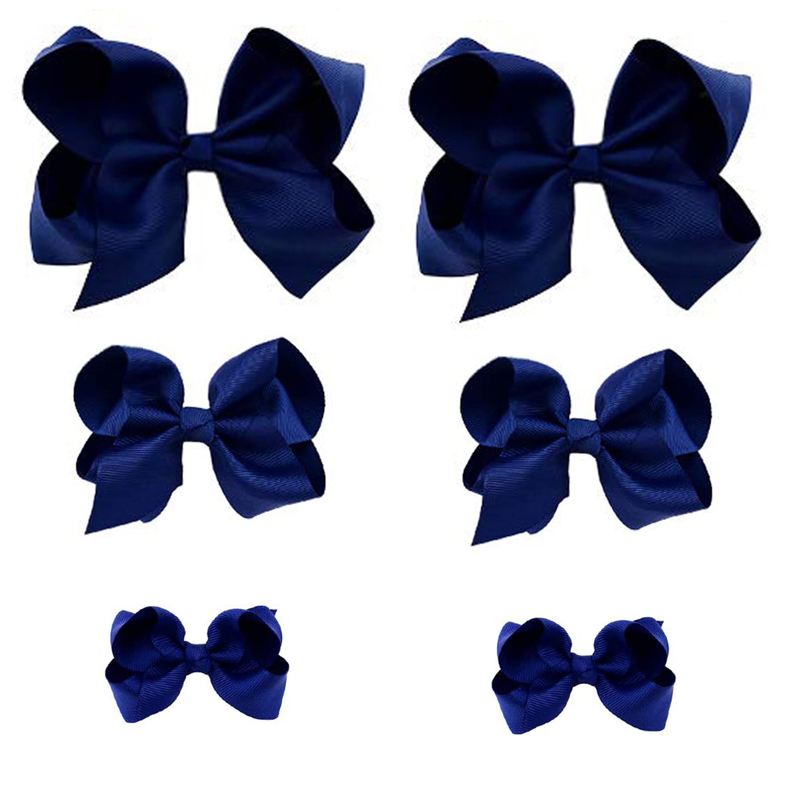 Photo 1 of Navy Bows for Girls,6PCS Hand-made Grosgrain Ribbon Hair Bows Alligator Clips Hair Accessories for Little Teen Toddler Girls Kids (Navy)