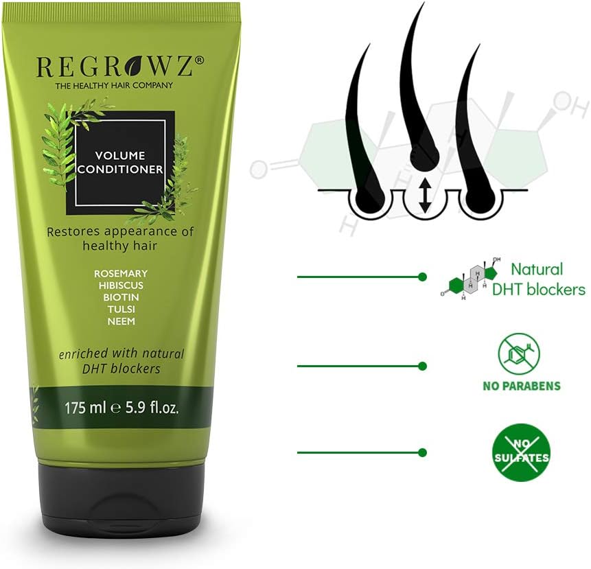 Regrowz Volume Conditioner 200ml, Biotin Hair Thickening Conditioner for Fine & Thinning Hair - Image 4