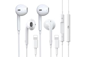 QISEMDUM 2 Packs-iPhone Headphones for Apple Earbuds Wired Lightning Earphones [Apple MFi Certified]Built-in Microphone & Volume Control Noise Isolating Earphones for iPhone 14/13/12/11/XR/XS/X/8/7/Pro/Pro Max
