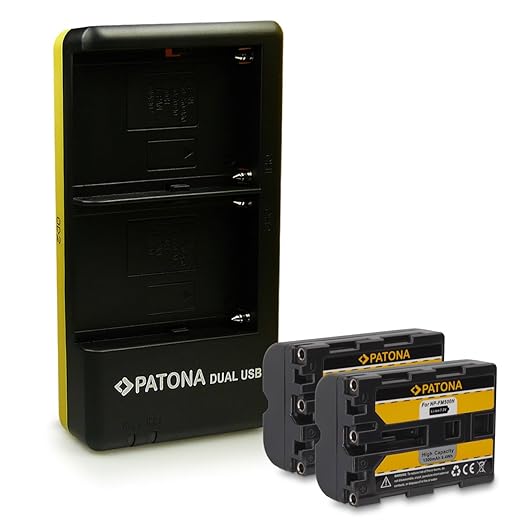 PATONA Dual Cargador + 2x Batería NP-FM500H para Sony DSLR-A200 ...