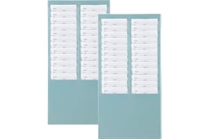 ANJETAN 2PCS Time Card Racks, 24 Pocket Wall Mounted Time Card Holders, Time Card Organizers for Attendance Recorder Punch Time Offices Warehouses Factories, 16.33 x 8.26in