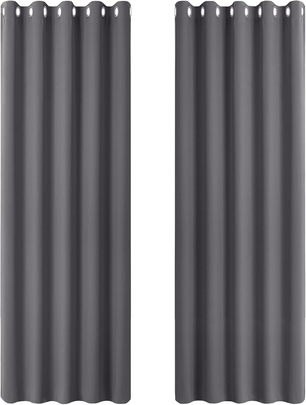 PONY DANCE Blackout Door Curtains 2 Panels Thermal Insulated 66x84 Grey