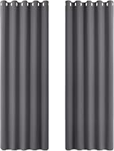 PONY DANCE Blackout Door Curtains 2 Panels Thermal Insulated 66x84 Grey