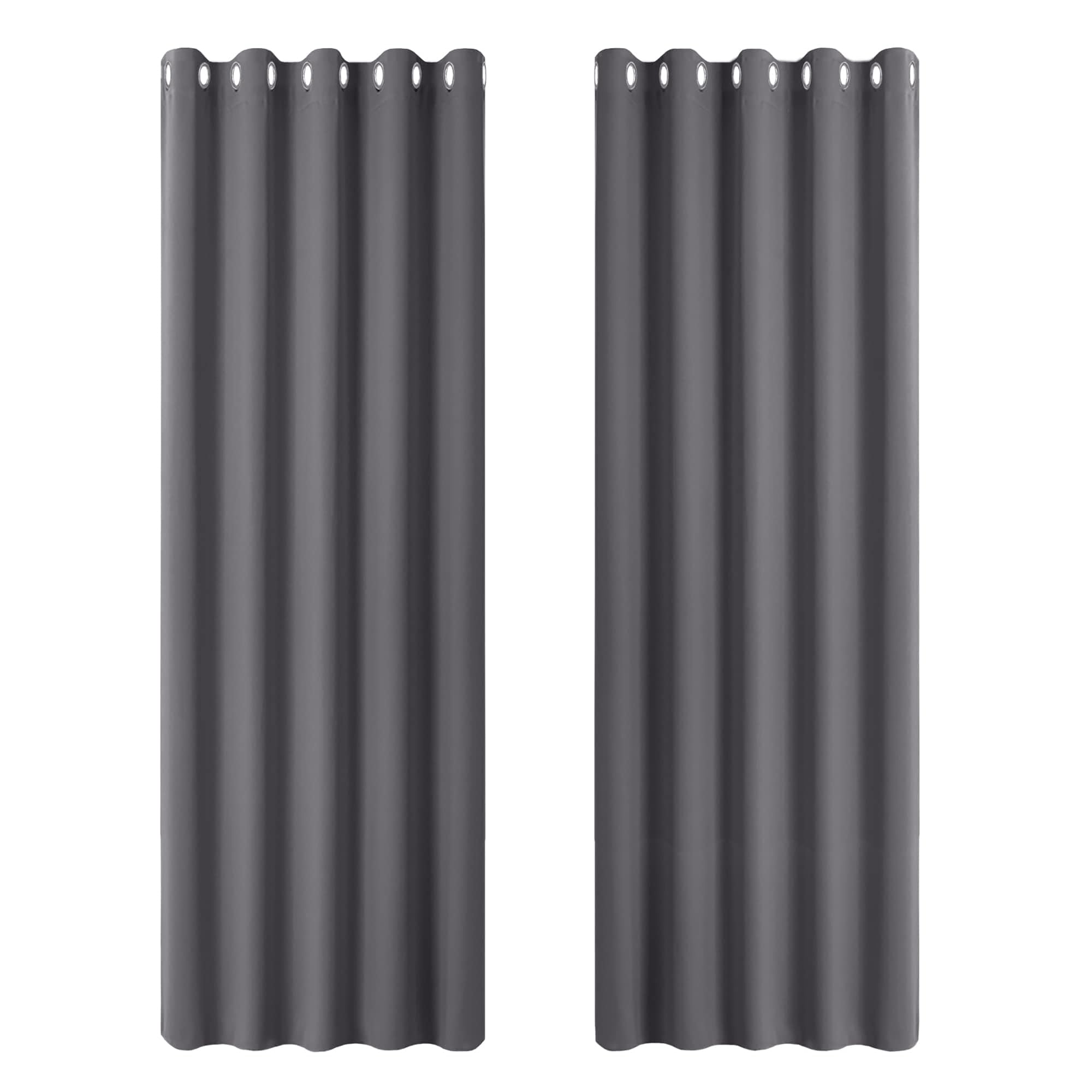 PONY DANCE Blackout Door Curtains - 2 Panels Thermal Insulated Curtains for Living Room Bedroom Kitchen Privacy Screen Heat Cold Blocking, 66 Inch Width x 84 Inch Drop, Grey — image 1