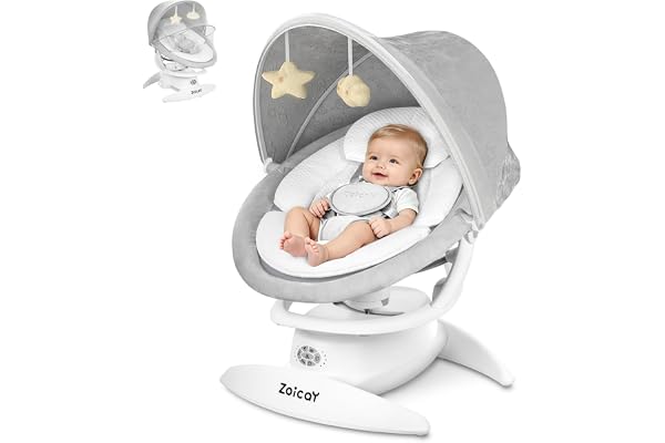 Zoicay 3-in-1 Baby Swing for Infants to Toddler with Motion Detection, Portable Baby Swing & Removable Swing Seat, BT Enabled