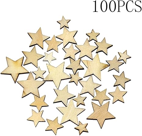Amazon Co Jp デイリー スウィート Daily Sweet インテリア雑貨 Diy 手芸用品 ナチュラル ウッド スター 星 100個入り インテリア オーナメント カントリー風 木製 ホーム キッチン