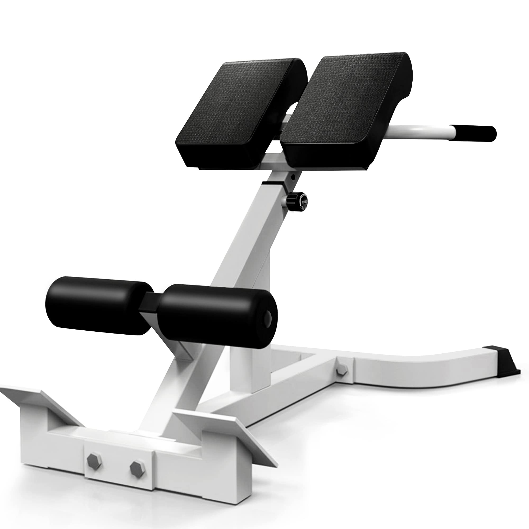 Photo 1 of SUCXDZQ Roman Chair Back Extender - Angle & Height Dual Adjustable Hyperextension Bench for Home Gym - Adjustable Back Exercise Machine (White)
