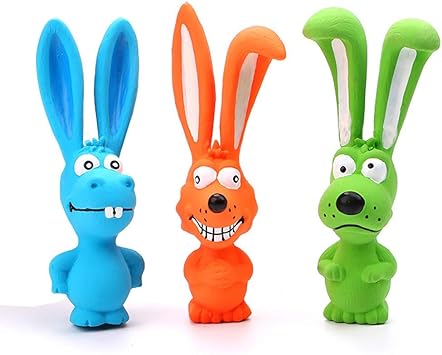 Amazon いたずらな犬のおもちゃ かわいいウサギ 犬のための鳴るラテックスおもちゃ 面白い歯が生える Yxq 噛むおもちゃ 通販