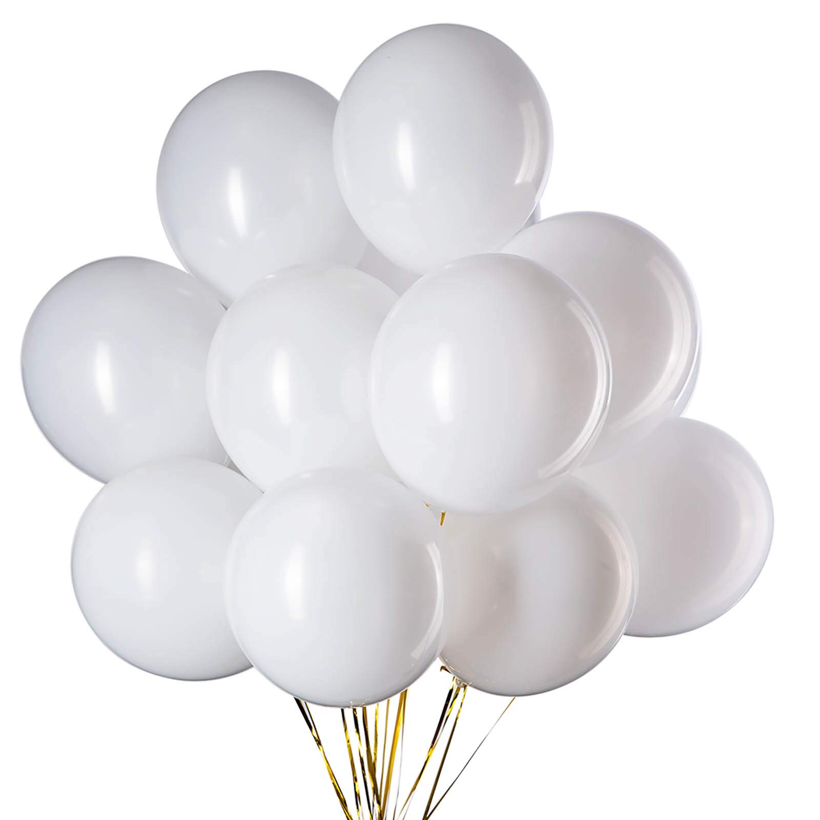 12 Inch White Balloons Helium White Latex Balloons for Birthday Party Decorations Supplies Pack of 50