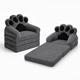 Omelaza Folding Sofa Bed, Boneless Chair, 3-in-1 Convertible Lounger | Paw-Shaped Sleeper Chair for Adults, Floor Chair with Backrest, Reading Chair, Fold-Out Design for Living Room, Bedroom