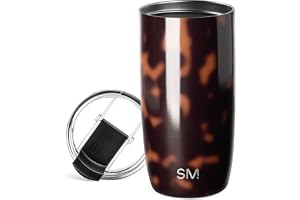 Simple Modern Travel Coffee Mug with Lid | 16oz | Tortoise | Voyager Coffee Cup, Coffee Tumbler for Hot & Iced Drinks | Insul