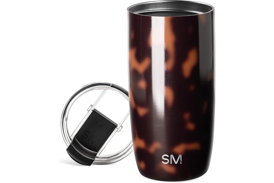 Simple Modern Travel Coffee Mug with Lid | 16oz | Tortoise | Voyager Coffee Cup, Coffee Tumbler for Hot & Iced Drinks | Insulated Stainless Steel Travel Mug | Tortoise