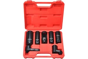 Prokomon 10/7 Pieces Oxygen Sensor Socket Set; o2 Sensor Socket Wrench Removal Tool; Oil Pressure Sensor Socket; (7 Pieces)