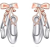 JERWLI Ballet/Book/Stingray/Cross/Starburst/Celtic Moon Earrings for Women 925 Sterling Silver Stud Earrings Jewelry Gifts for Women