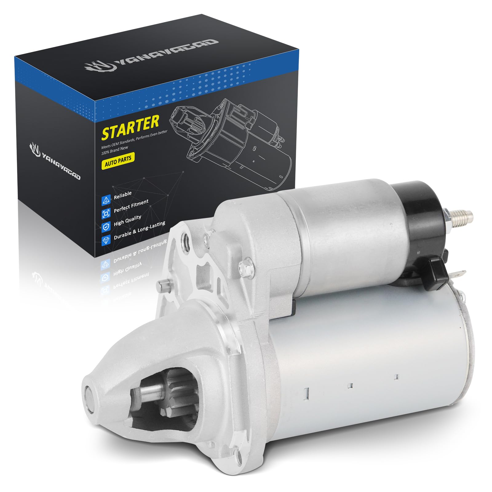 Photo 1 of YINAVAGAD 19616N 04801839AB Starter 3.6L for Chrysler 200 Town & Country, for Dodge Avenger Grand Caravan Journey, for Volkswagen Routan, for Ram C/V Promaster 1500 2500 3500, for Jeep Cherokee 3.2L