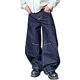 Djeanxa Baggy Jeans for Men Women High Waisted Wide Leg Barrel Jeans Y2K Hip Hop Loose Raw Denim Pants Streetwear