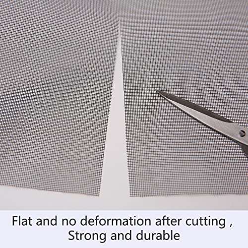 JOOFAN Window Screen Replacement, DIY Adjustable Polyester Fire-Retarded Mesh Window Screens Mesh for Window Doors, Patio Entry Porch Screens Mesh, Curtain Net(40\'\'X125\'\',Black)