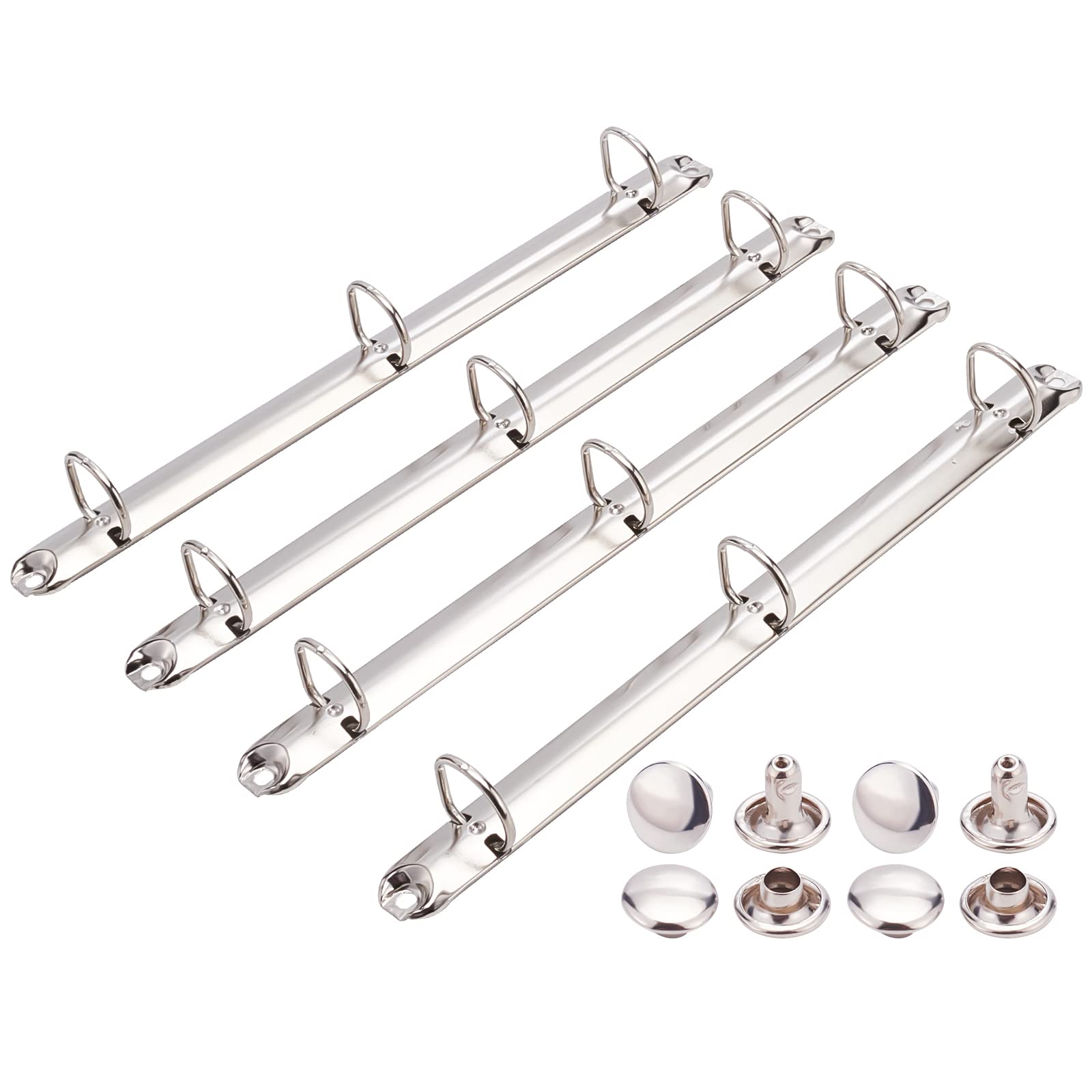 BENECREAT 4 Pack Plastic Binding Combs for A4 Paper - 3-Ring Binder Spines, Loose Leaf Refill, D-Rings (28x2.75x3cm/11x1x1.2 inch, 5.5x4mm Hole)