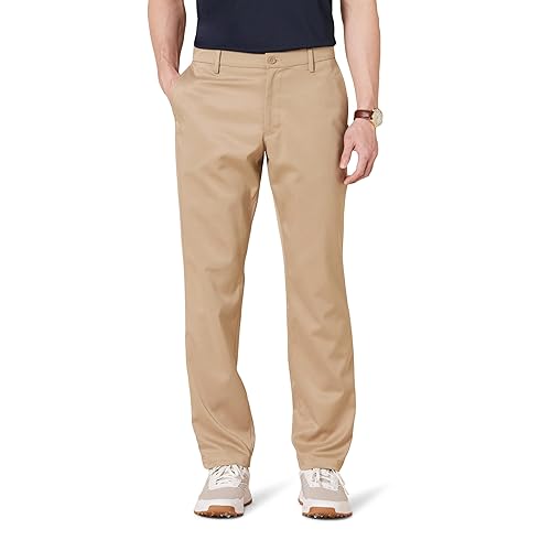 Amazon Essentials Men's Athletic-fit Stretch Golf Pants (Available in Big & Tall), Khaki Brown, 36W x 31L