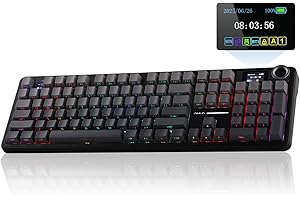 EPOMAKER X Aula F108 PRO Wireless Gaming Keyboard with Screen, 8000mAh Battery, 104 Hot-Swappable and Programmable Keys and Knob, RGB Backlight, for Mac/PC/Android (Black Gradient)
