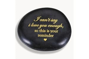 UKMZUII Decorative Stones Gifts for Her Him, Valentines Day Wedding Anniversary Engraved Rock, Romantic I Love You Birthday, 
