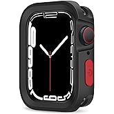 ZZDZZ Rugged Case Compatible with Apple Watch Case 45mm 44mm Series 9/8/7/6/5/4/SE3/2/1, Soft Flexible TPU Shockproof Protect