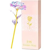 Befinr Valentines Day Rose Gifts for Her, Women Mom Gifts for Brithday, Galaxy Glass Rose Forever Preserved Flowers Eternal Crystal Roses Valentine Gifts for Grandma Daughter Wife Girlfriend