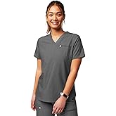 Fabletics Women's Vital 1-Pocket Scrub Top - MotionTech, Wrinkle-Resist, Chest Pocket, Anti-Shrink, Semi-Slim Fit