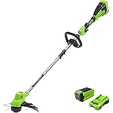 Greenworks 40V 15" Cordless String Trimmer, 2.0Ah Battery and Charger Included